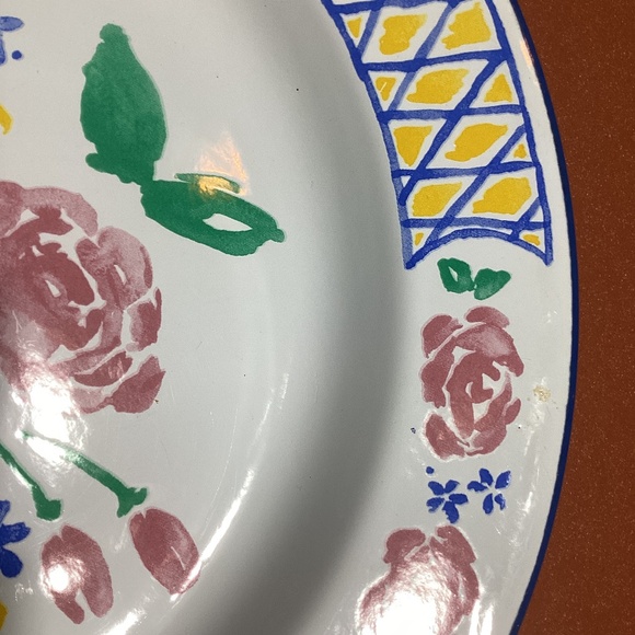 Enamelware 12 pc Giverny 6 Dinner & 6 Salad Plates EUC - Picture 6 of 9
